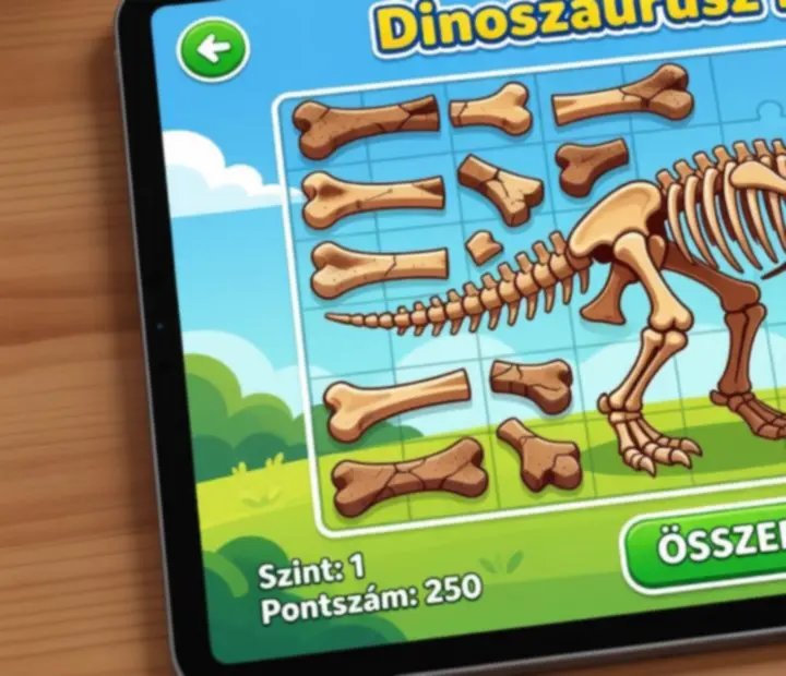 Fosszília-kirakó felület a Crazy Dino Parkban