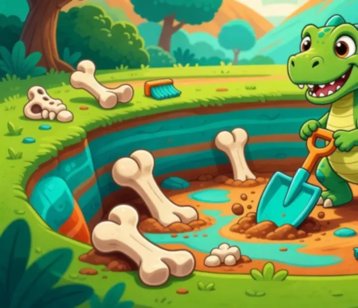 Fosszíliafeltárás és ásatás a Crazy Dino Park játékban